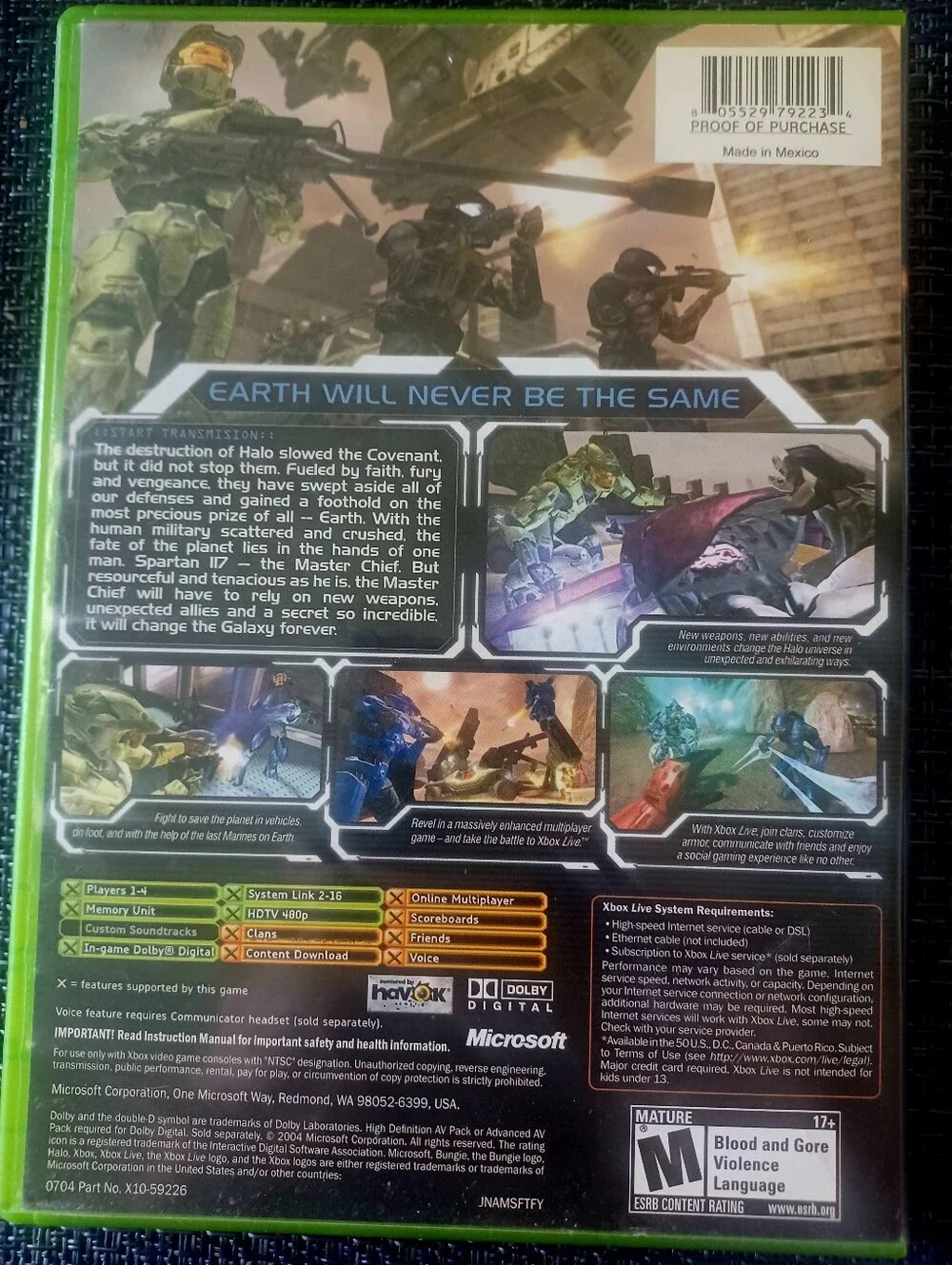 Xbox Halo 2 (Xbox) — Green & Orange Cover
